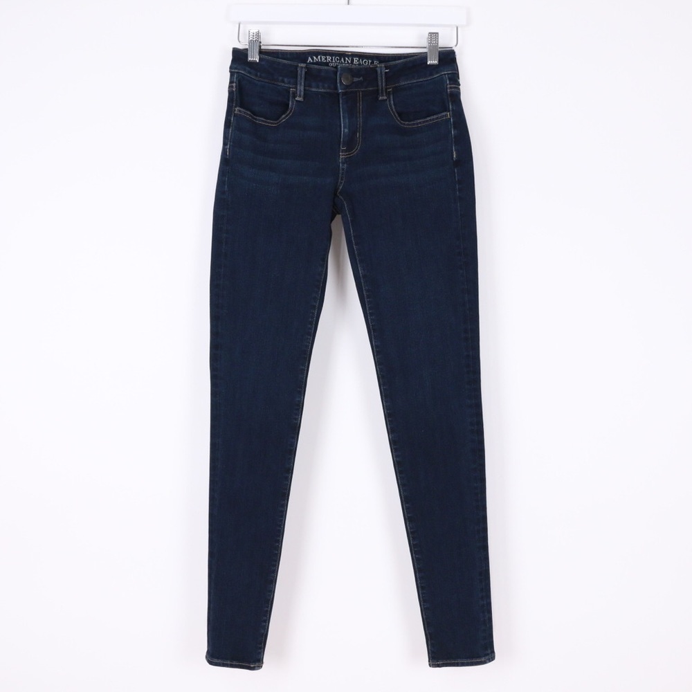 American Eagle Dark Wash Jeggings Long Inseam